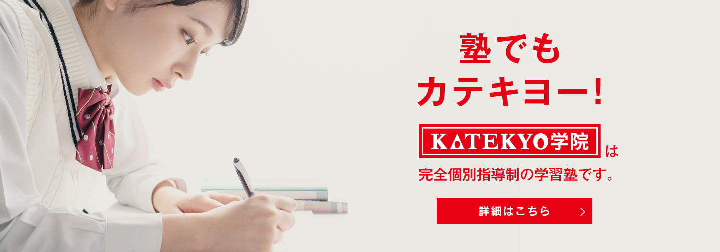 塾でもカテキョー！KATEKYO学院は完全個別指導制の学習塾です。